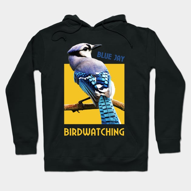 Birdwatching print. Blue jay Hoodie by hardcore repertoire